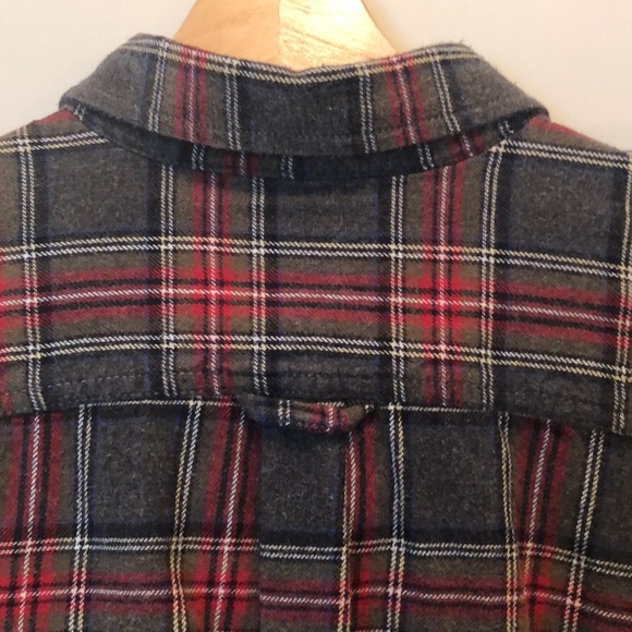 XL Eddie Bauer grey & red flannel button down - Picture 7 of 9